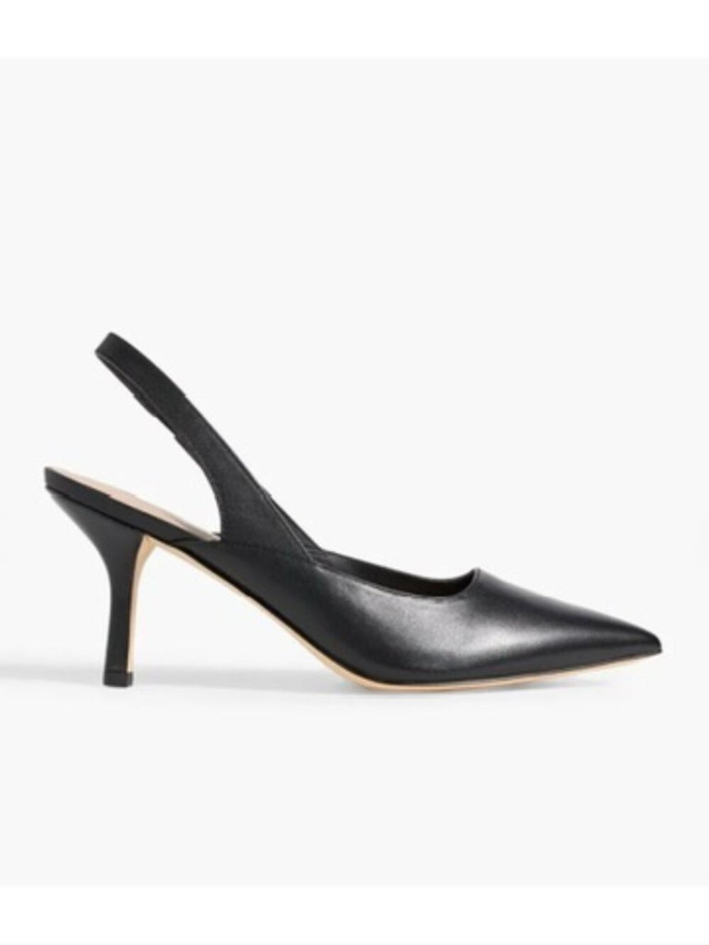 New Stuart Weitzman Zuri Slingback Leather Pump Black Sz 9.5